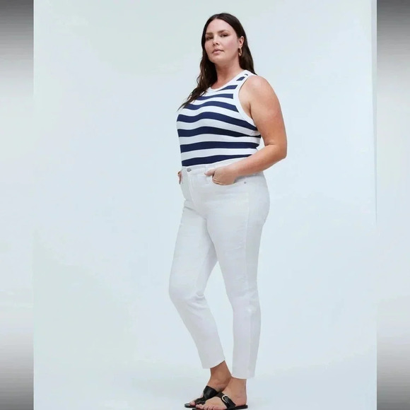 Madewell Women's Stovepipe Jeans in Pure White - Size 32 - Picture 1 of 7